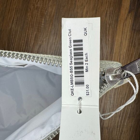 La Dolce Vida canvas clutch makeup bag Quilted Koala Seaglass Green Clutch - Picture 2 of 9